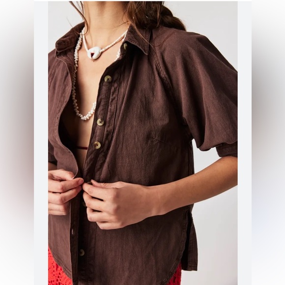 Free People Ellie Solid Top in Brown - Picture 2 of 8